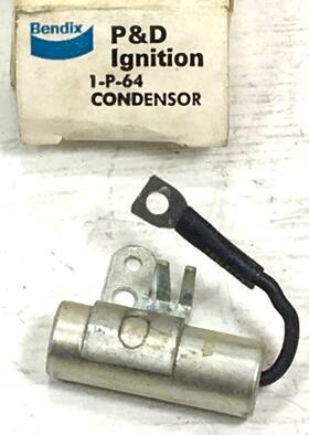 1-p-64 Bendix / P&d Brand Ignition Replacement Condenser New Old Stock