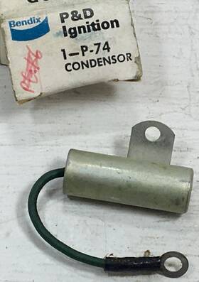 1-p-74 Bendix / P&d Ignition Parts Brand Condenser New Old Stock