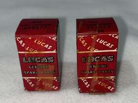 425377 Lucas Vtg Original Condenser Used Parts Repair Collectible With Box Lot Of 2