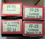 Niehoff Ignition Part, Condenser, FF-25, 4 Items Included, Nos Vintage Auto. Fixed Price $20.00.