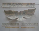 Complete Gm Nos 70-72 Trans Am Blue Stripe & Decal Set For White. Fixed Price $3400.00.