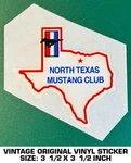 North Texas Mustang Club - Vintage Original Vinyl Decal Sticker 90'S. Fixed Price $9.47.