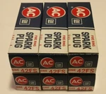 6 - Ac Delco # 42FS Fire Ring Spark Plug(s) Green Old Stock Original. Fixed Price $12.00.