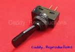 1941 - 1966 Cadillac Black Toggle Switch Universal With On / Off Plate 6V Or 12V. Fixed Price $8.99.