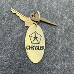 Vintage Chrysler Pentastar Logo Keychain With Keys Ring Solid Brass. Fixed Price $34.99.
