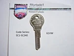 Key Blank For Vintage Volkswagen Beetle Rabbit Scirocco D.k.w. (see Code) (61VW). Fixed Price $7.95.