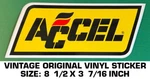 Accel - Vintage Original Vinyl Decal Sticker Automotive Racing Performance. Fixed Price $7.22.