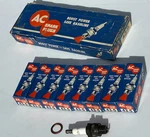 Nos Ac 43-5 Spark Plugs 1953-55 Corvette Coralox Ncrs Correct 5569811 Dated '57. Fixed Price $110.00.