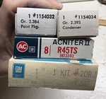 Nos Gm Tune Up Kit #1154021 /#20R W/ R45TS Spark Plugs #5613303 - Circa 1970S. Fixed Price $25.00.