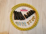 Old School Tractor Cloth Covered Spark Plug Kit Set Vintage Wires Yellow Bk. Fixed Price $24.99.