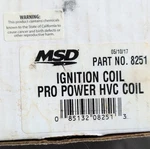 Msd Pro Power Hvc Coil Use With 7 Series E-core Design Spark Plug Style. Fixed Price $150.00.