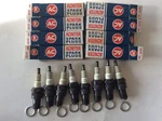 Nos Ac R45N Narrow Green Lines Spark Plugs Set Of 8. Fixed Price $45.00.