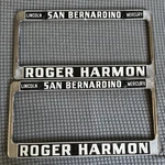 Roger Harmon Lincoln Mercury San Bernardino License Frames Continental Cougar. Fixed Price $99.99.