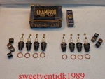 ( 4 ) Nos Champion #7 Spark Plugs ... 2 Ring Design Made U.s.a. Fixed Price $125.00.