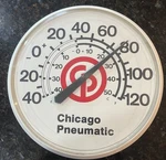 Vtg Chicago Pneumatic Advertising Thermometer Speed Tachometer Gas Oil. Fixed Price $299.99.