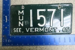 Vermont License Plate Tag 1965 Vt Municipal Police Cop #1571. Fixed Price $18.24.