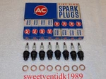 Nos AC-46 Spark Plugs .. Circa 1965-1966 With Copper Gaskets Gm #1559494. Fixed Price $135.00.