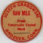 Milk Bottle Cap - Joseph Grabowski Andover, (connecticut) Raw. Fixed Price $6.55.