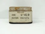Delco-remy: Pn: D-419, Gm: 1961074, One Rotor For Distributor, Nos. Fixed Price $10.00.