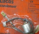 Ignition Condenser; Lucas # C4;54425179 Fits Various British Vehicles; 1971-1979. Fixed Price $18.00.