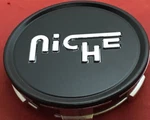 One New Niche Matte Satin Black Centercap 1003-24MBS/10868. Fixed Price $18.00.