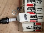 Mighty Spark Plug Set Of M4R827 New Old Stock. Fixed Price $25.00.