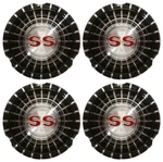 New 4-PC Set Of Ss Wheel Cover Center Emblems / For 1963-64 Chevy Ii 2 Impala. Fixed Price $281.99.
