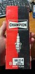 (X8) Champion RBL12-6 Spark Plugs New Old Stock / Sealed In Box. Fixed Price $10.00.