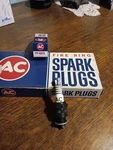 New Old Stock Box Of (8) Ac Gm Fire Ring 43FS Spark Plugs 5613099. Fixed Price $17.50.