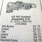 Napa Echlin CS787 Contact Set ( Repl. Delco. D107P) Fits Vehicles. 1960-1979. Fixed Price $19.95.