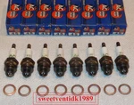 ( 8 ) Nos AC-45 Spark Plugs W / Coralox .. Green Rings Circa 1955-57. Fixed Price $315.00.