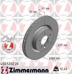 Zimmermann 450.5202.20 Standard Coat Disc Brake Rotor. Fixed Price $147.99.