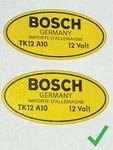 Mercedes 300SL Gullwing / Roadster Decals 2X BOSCH-TK12A10 W113 W198. Fixed Price $10.00.