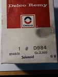 Starter Solenoid Gm Acdelco Nos Part Number 1114531 1982-1998 Buick Chevrolet.... Fixed Price $40.00.