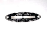 Black Delco-remy Starter Generator Distributor Id Tag 1927-37 Stamped Name Plate. Fixed Price $45.00.