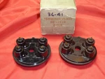 Nos 1937-41 Ford New Inner Distributor Caps Pair 68-12116 One Black Brown. Fixed Price $65.00.
