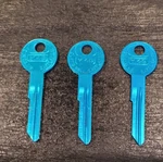Vintage Curtis Aluminum Y149 Blue Key Blank Spare Pair Set Of 3. Fixed Price $8.99.