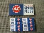 Vintage Set Of 8 Ac 44TS Fire Ii Nos New Spark Plugs Green Rings 5613191. Fixed Price $35.00.