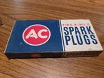 Box Of 8 Ac 46TS Fire Ring Ii Spark Plugs Green Nos 5613265. Fixed Price $19.99.